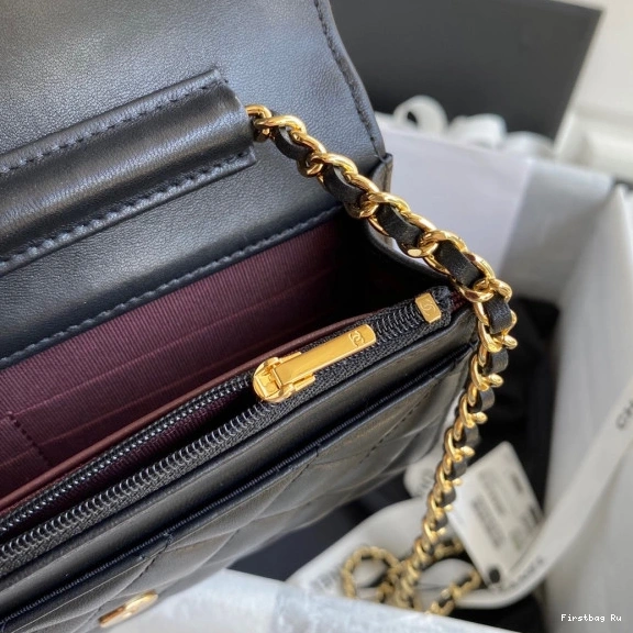 First Bag Ru WALLET CHAIN NEW CHANEL LAMBSKIN EDITION 0725